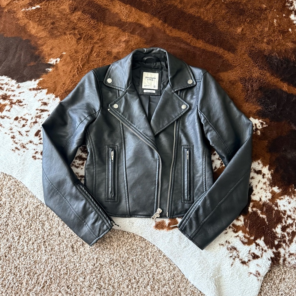 Abercrombie & Fitch Classic Vegan Leather Jacket